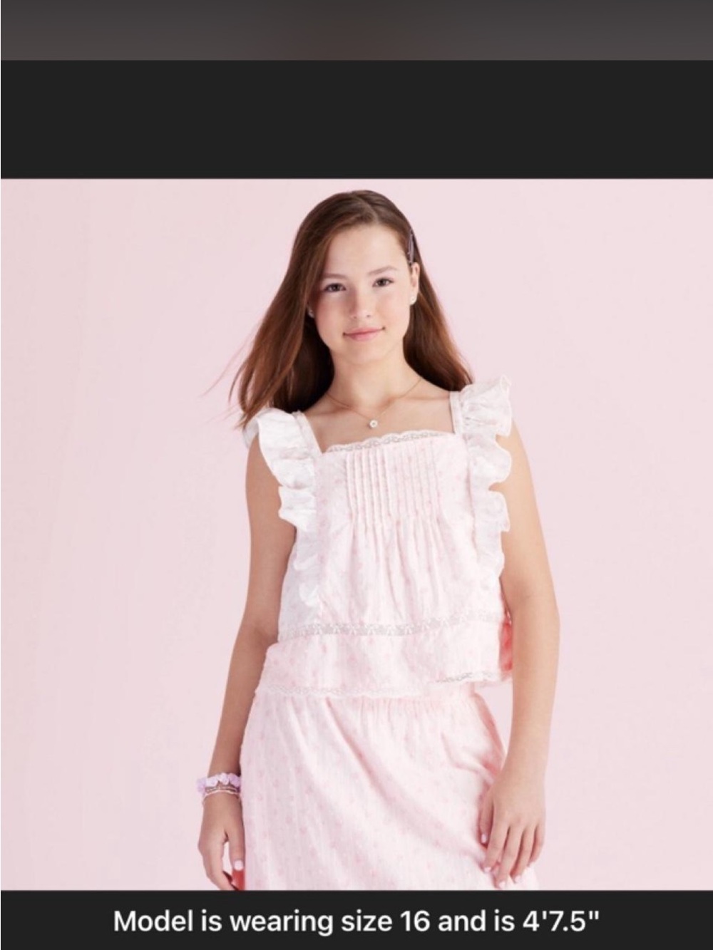 LoveShackFancy x Target Girls Pink Ruffle Tank Top